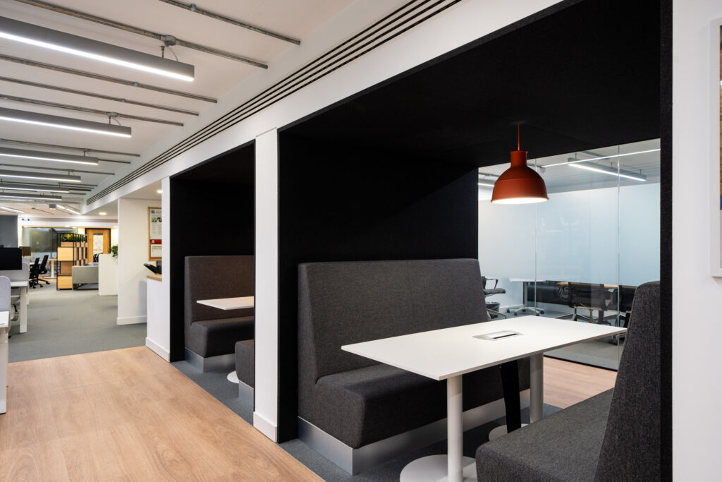 4-person pods in an office.